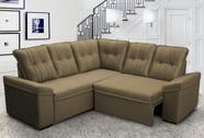 Sofá Canto London Bege Suede Velut - King House