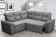 Sofá Canto London Cinza Suede Velut - King House