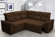Sofá Canto London Marrom Suede Velut - King House