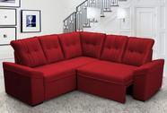 Sofá Canto London Vermelho Suede Velut - King House