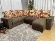 Sofá Canto Marrom com Floral 603/66 Áustria Sofá Canto Marrom com Floral 603/66 Áustria