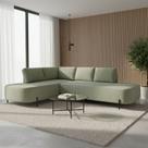 Sofá Canto Orgânico 4 Lugares Bouclé Verde Luna 265cm Yescasa Sofá Canto Orgânico 4 Lugares Bouclé Verde Luna 265cm Yescasa