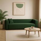 Sofá Cecília Orgânico 2 Lugares 160cm Sala de Estar Linho Verde - INCASA DECOR