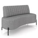 Sofá Chaise 2 Lugares Sala Living 135cm Pés Industrial Cayman K01 Linho Cinza - Lyam Decor