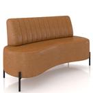 Sofá Chaise 2 Lugares Sala Living 135cm Pés Industrial Cayman K01 Sintético Caramelo - Lyam Decor