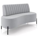 Sofá Chaise 2 Lugares Sala Living 135cm Pés Industrial Cayman K01 Veludo Cinza - Lyam Decor