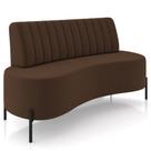 Sofá Chaise 2 Lugares Sala Living 135cm Pés Industrial Cayman K01 Veludo Marrom - Lyam Decor