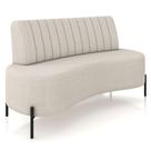 Sofá Chaise 2 Lugares Sala Living 160cm Pés Industrial Cayman K01 Bouclê Bege Lyam Decor