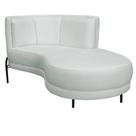 Sofá Chaise Direito Base Preto Penélope Poliéster Verde Menta Claro - Nexta Casa