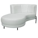 Sofá Chaise Esquerdo Base Preto Penélope Poliéster Verde Menta Claro - Nexta Casa