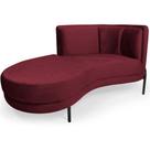 Sofá Chaise Esquerdo Sala de Estar Penélope Base Preto Veludo Vinho - Nexta Casa