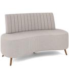 Sofá Chaise Living 2 Lugares 135cm Para Sala Cayman K01 Linho Cru