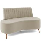 Sofá Chaise Living 2 Lugares 135cm Para Sala Cayman K01 Veludo Bege