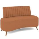 Sofá Chaise Living 2 Lugares 160cm Para Sala Cayman K01 Bouclê Mostarda