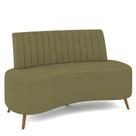 Sofá Chaise Living 2 Lugares 160cm Para Sala Cayman K01 Bouclê Verde - Lyam Decor