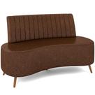 Sofá Chaise Living 2 Lugares 160cm Para Sala Cayman K01 Sintético Marrom - Lyam Decor
