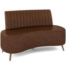Sofá Chaise Living 2 Lugares 160cm Para Sala Cayman K01 Sintético Marrom - Lyam Decor