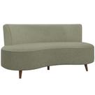 Sofá Chaise Living 2 Lugares 160cm Para Sala Istambul K01 Bouclê Verde - Lyam Decor