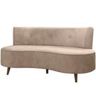 Sofá Chaise Living 2 Lugares 160cm Para Sala Istambul K01 Veludo Bege - Lyam Decor