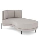 Sofá Chaise Longue Sala de Estar Living Lucca Direito D02 Bouclê Bege C-62 - Lyam Decor