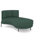 Sofá Chaise Longue Sala de Estar Living Lucca Direito D02 Linho Verde Musgo C-117 - Lyam Decor