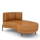 Sofá Chaise Longue Sala de Estar Living Lucca Direito D02 material sintético Whisky B-90 - Lyam Decor