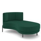 Sofá Chaise Longue Sala de Estar Living Lucca Direito D02 Veludo Verde C-303 - Lyam Decor
