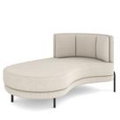 Sofá Chaise Longue Sala de Estar Living Lucca Esquerdo D02 Bouclê Creme C-54 - Lyam Decor