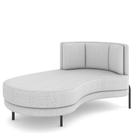 Sofá Chaise Longue Sala de Estar Living Lucca Esquerdo D02 Linho Cinza D-315 - Lyam Decor