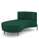 Sofá Chaise Longue Sala de Estar Living Lucca Esquerdo D02 Veludo Verde D-303 - Lyam Decor