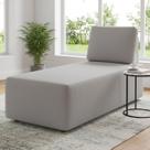 Sofá Chaise Modular 74cm Sala de Estar Rovier Veludo Cinza Z32 - Mpozenato
