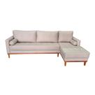 Sofá Chaise Resty Lado Direito Tecido Suede Pé Base Madeira 250x140cm