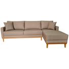 Sofá Chaise Rússia Lado Direito Tecido Acquablock Pé Base Madeira 230x160cm