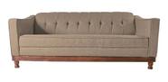 Sofá Chesterfield 3 Lugares Aruam Suede Bege