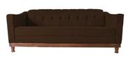 Sofá Chesterfield 3 Lugares Aruam Suede Marrom