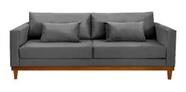 Sofá Chesterfield 3 Lugares Luxo London Cinza Chumbo