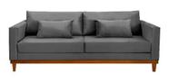 Sofá Chesterfield 3 Lugares Luxo London Cinza Chumbo
