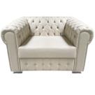 Sofá Chesterfield Capitonado em material sintético Bege - 1 Lugar