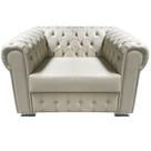 Sofá Chesterfield Capitonado em material sintético Bege - 1 Lugar