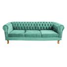 Sofá Chesterfield Capitone Duque Suede Acqua 2,30
