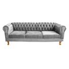 Sofá Chesterfield Capitone Duque Suede Cinza 2,00