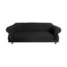 Sofá Chesterfield Capitone Elisabeth Suede Preto1,80 Sofá Chesterfield Capitone Elisabeth Suede Preto1,80