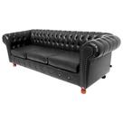 Sofá Chesterfield Capitone Luis XV Preto 2M / Decoracao, sala tv estar, recepçao, barbearia
