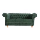 Sofá Chesterfield Capitone Luis XV Suede Verde 1,80 / Decoracao, sala tv estar, recepçao