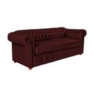 Sofá Chesterfield Capitone Luis XV Vicenzo Bordo Couro Eco 1,80M / Decoracao, sala tv estar, recepçao