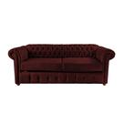 Sofá Chesterfield Capitone Luis XV Vicenzo Bordo Couro Eco 2M / Decoracao, sala tv estar, recepçao