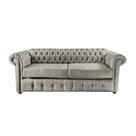 Sofá Chesterfield Capitone Luis XV Vicenzo Couro Eco Cinza 1,80M / Decoracao, sala tv estar, recepçao