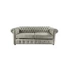 Sofá Chesterfield Capitone Luis XV Vicenzo Couro Eco Cinza 2M / Decoracao, sala tv estar, recepçao