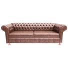 Sofá Chesterfield Capitone Luiz XV Corano Marrom 1,80