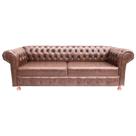 Sofá Chesterfield Capitone Luiz XV Corano Marrom 1,80cm
